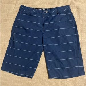 Mens Puma Dry Cell Golf Shorts Sz 32 Blue White Striped Wicking VEUC.